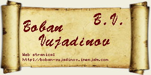 Boban Vujadinov vizit kartica